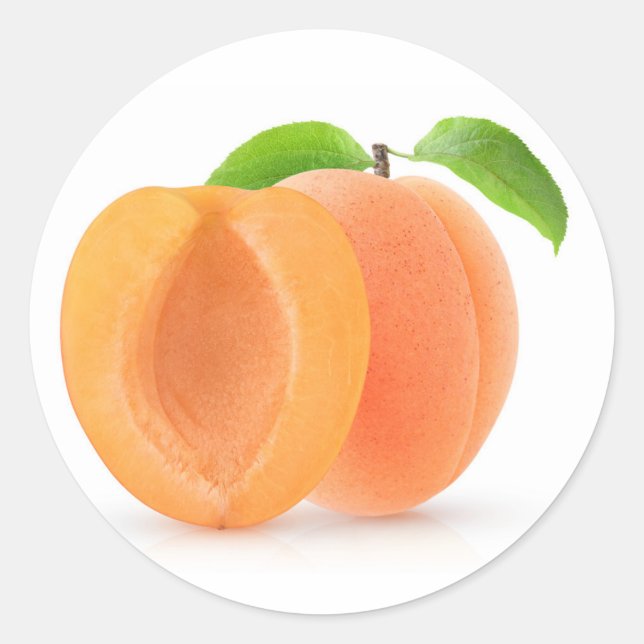 Sticker Rond Apricots à moitié (Devant)