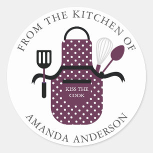 Sticker Rond Apron Kiss the Cook from the Kitchen of