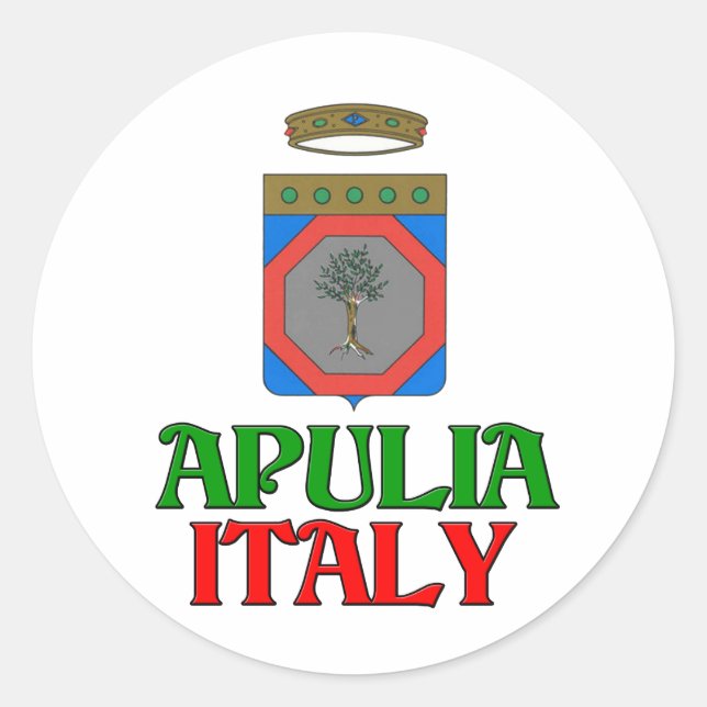 Sticker Rond Apulia Italie (Devant)