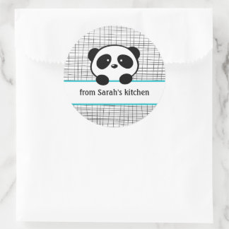 Sticker Rond Aqua Black Panda Baking and Canning