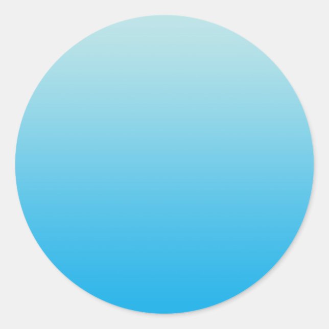 Sticker Rond Aqua Blue Ombre (Devant)
