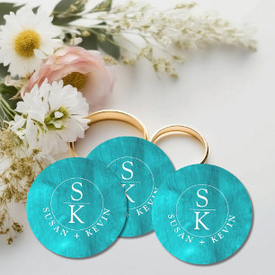 Sticker Rond Aqua Elegance Turquoise & Turquoise Mariage Aquare