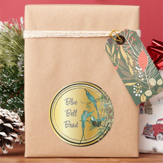 Sticker Rond Aqua Hummingbird Swirl (vacances)