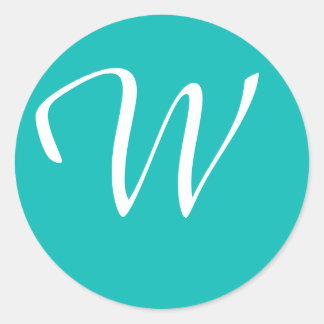 Sticker Rond Aqua monogrammé