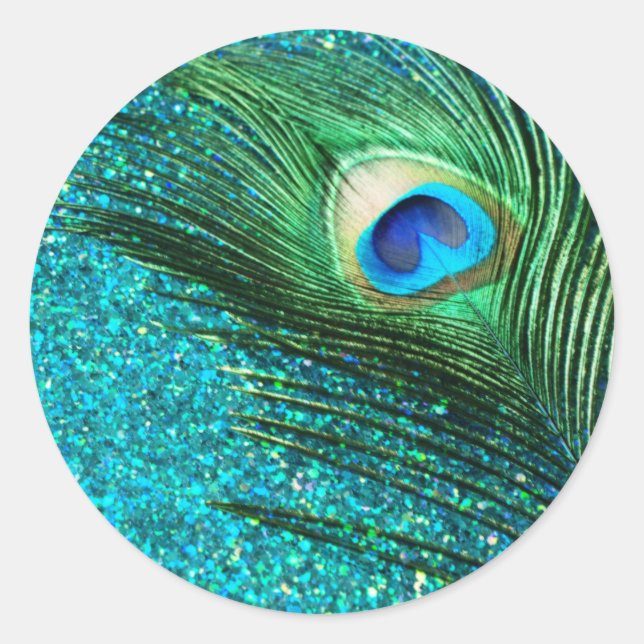 Sticker Rond Aqua Peacock unique (Devant)