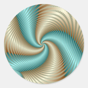 Sticker Rond Aqua Satin - Fractal