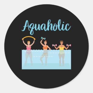 Sticker Rond Aquaholic de l'eau