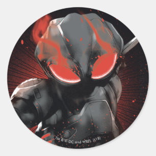 Sticker Rond Aquaman   Black Manta Red Swipe Graphic