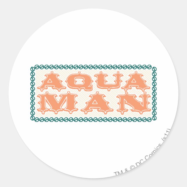 Sticker Rond Aquaman C'est Showtime ! Lettres (Devant)