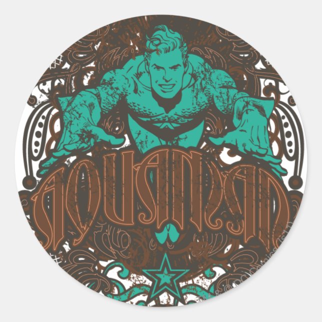Sticker Rond Aquaman - C'est Showtime ! Poster (Devant)
