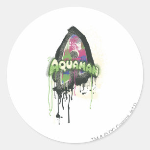 Sticker Rond Aquaman - Lettre d'innocence tordue