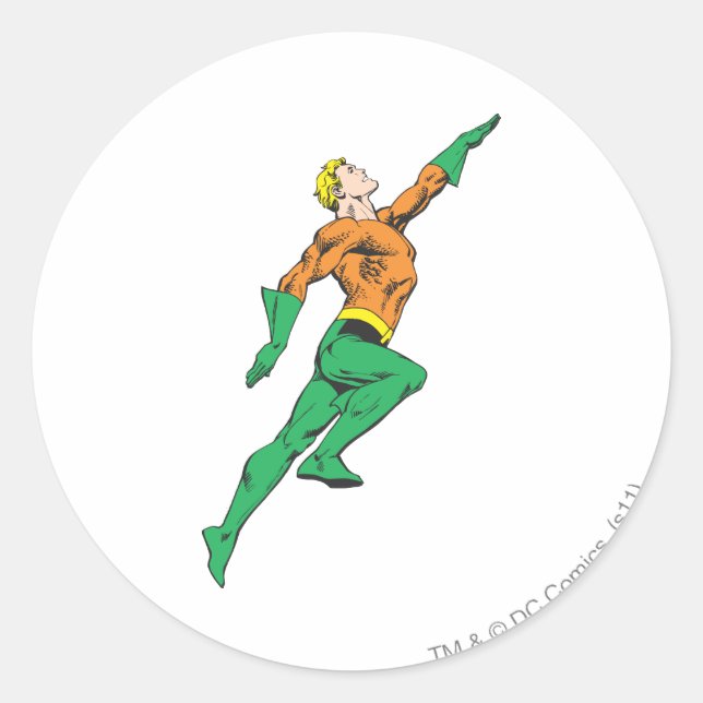 Sticker Rond Aquaman saute (Devant)