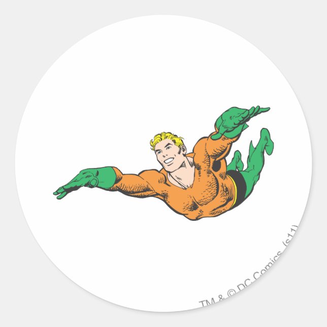 Sticker Rond Aquaman Soars (Devant)