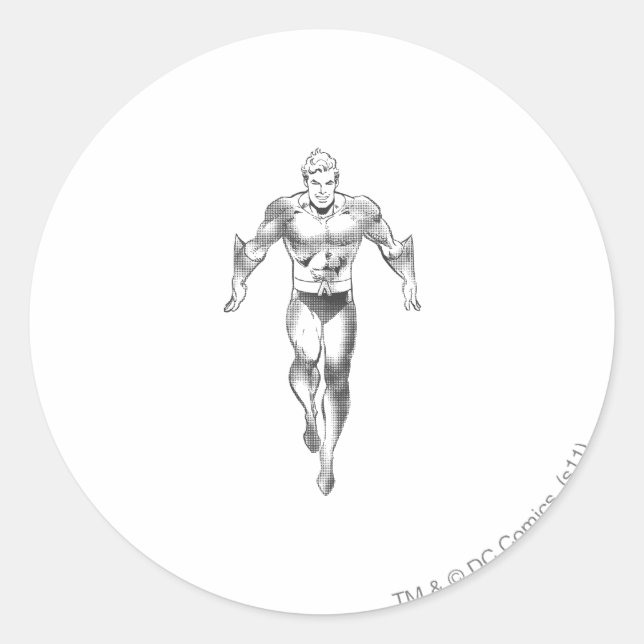 Sticker Rond Aquaman tourne BW (Devant)