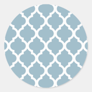 Sticker Rond Aquamarine Moroccan Tile Trellis