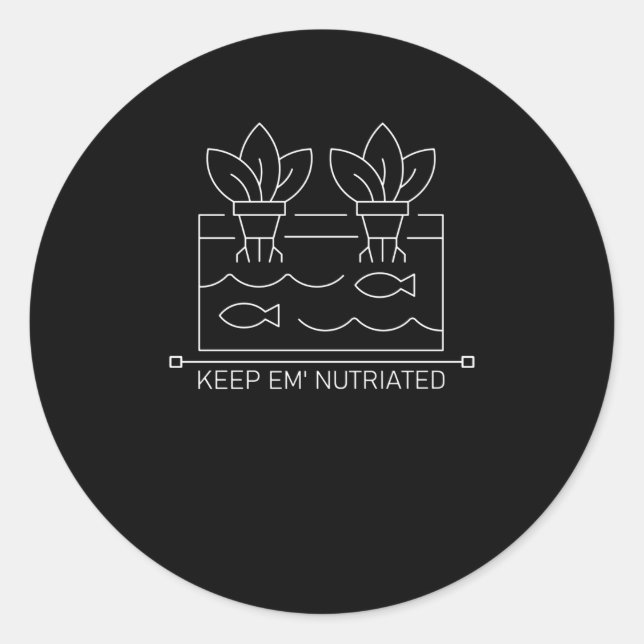 Sticker Rond Aquaponics Garden Rearing Plants (Devant)