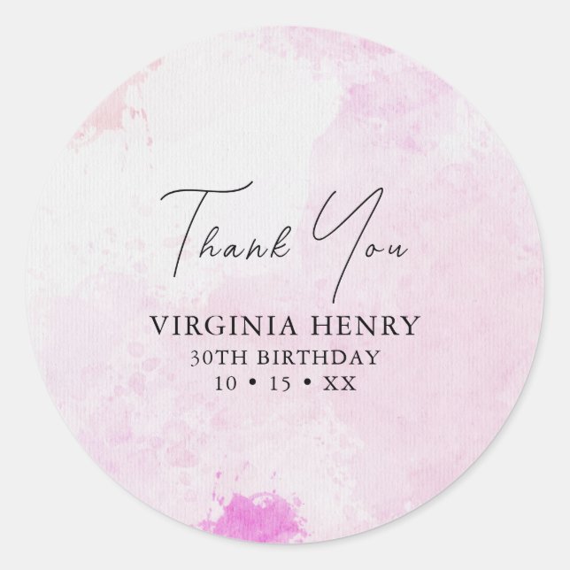 Sticker Rond Aquarelle 30e anniversaire (Devant)