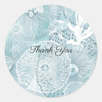 Sticker Rond Aquarelle abstraite bleue