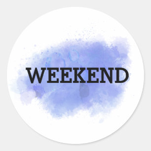 Sticker Rond Aquarelle Abstraite pourpre du week-end