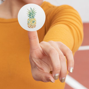 Sticker Rond Aquarelle ananas
