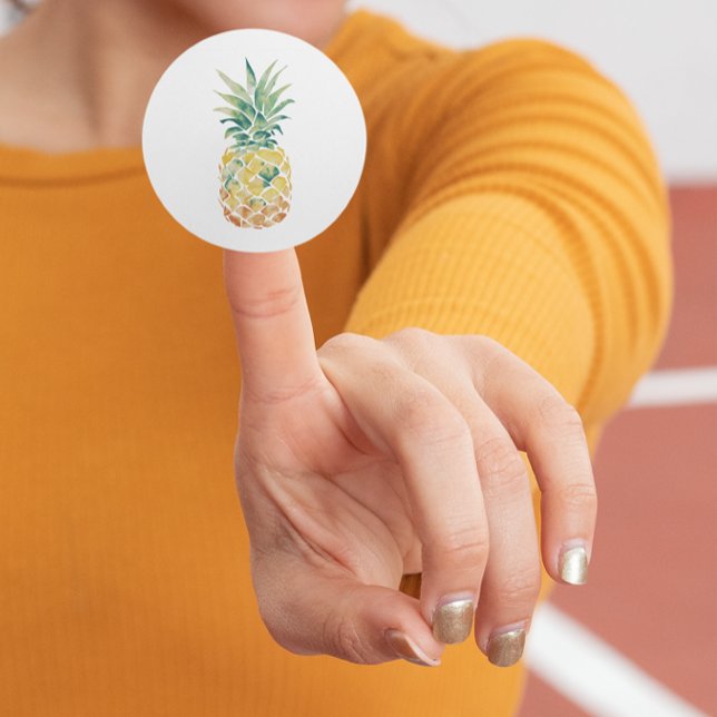 Sticker Rond Aquarelle ananas (Créateur téléchargé)