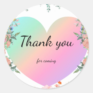 Sticker Rond aquarelle arc-en-ciel dégradé de couleur florale a