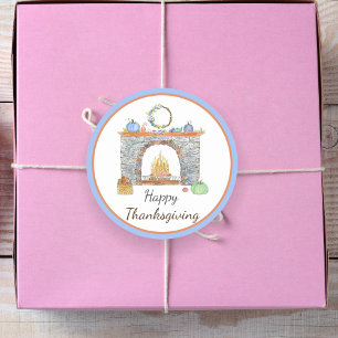 Sticker Rond Aquarelle Automne Plaisirs Citrouille Épice, tarte