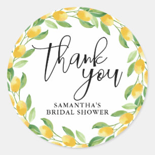 Sticker Rond Aquarelle aux agrumes de citron