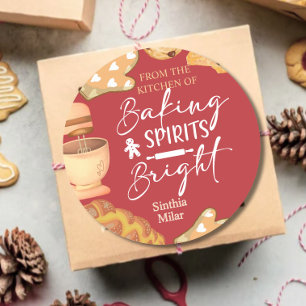 Sticker Rond Aquarelle Baking Spiritueux Bright Holiday Baking
