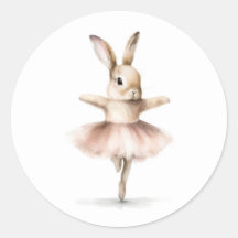 Aquarelle Ballerina Bunny Danser Tan Rose