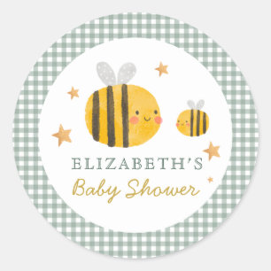 Sticker Rond Aquarelle Bee Honey Baby shower sucré