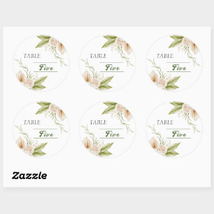 Sticker Rond Aquarelle beige délicate Numéro de tableau