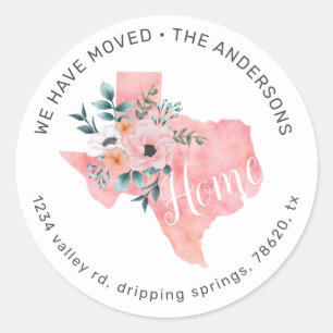 Sticker Rond aquarelle bleu floral texas en mouvement faire-par