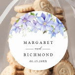 Sticker Rond Aquarelle bleu foncé Mariage floral rustique<br><div class="desc">Faites passer la gratitude et la joie dans le style parfait avec nos Stickers 'Dusty Blue Watercolor Rustic Floral Mariage Classic Round Stickers! ' La touche finale parfaite pour express votre appréciation. Achetez maintenant et ajoutez une touche de douceur à vos faveurs de remerciement!</div>