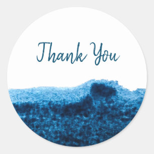 Sticker Rond Aquarelle bleu marine foncé minimale