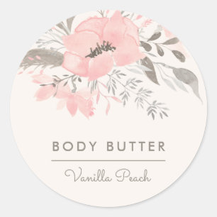 Sticker Rond Aquarelle Blush et Taupe Produit Business