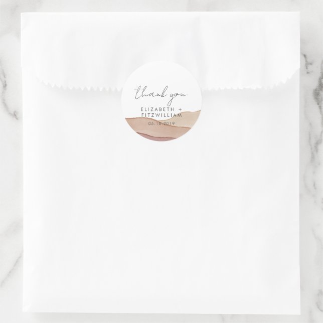 Sticker Rond Aquarelle Boho Abstraite | Les partisans du Merci (Sac)