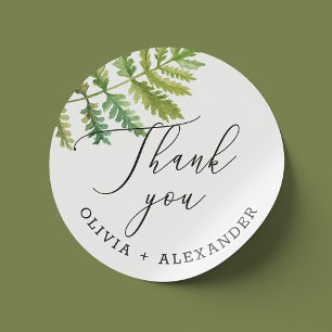 Sticker Rond Aquarelle bois fermentation script mariage merci