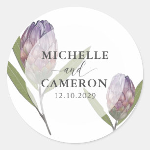 Sticker Rond Aquarelle botanique moderne Florale Mariage classi