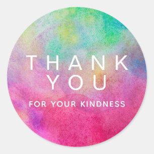 Sticker Rond Aquarelle brillante Merci pour votre gentillesse