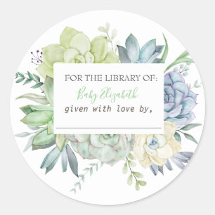 Sticker Rond Aquarelle Cactus Grossesse Succulente