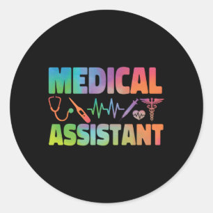Sticker Rond Aquarelle certifiée Médicale Assistant Cma