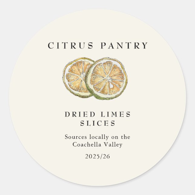 Sticker Rond Aquarelle Chaux séchées (Devant)