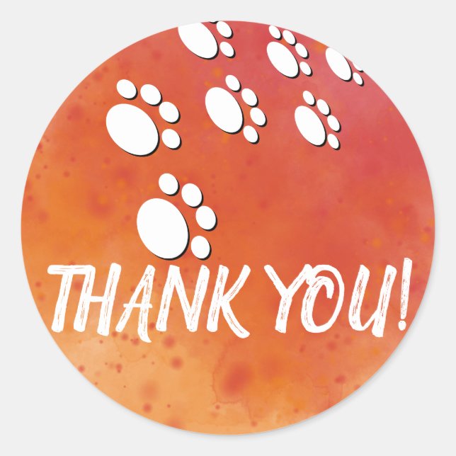 Sticker Rond Aquarelle Chien Paw Traces (Devant)