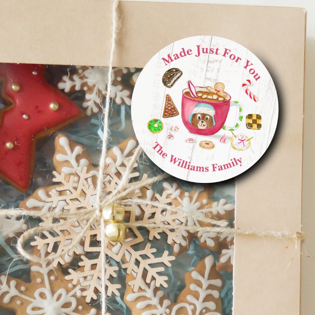 Sticker Rond Aquarelle Chocolat pain d'épices Cookies Fêtes (Decorate your gifts with this sweet and yummy sticker!)