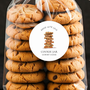 Sticker Rond Aquarelle Chocolat puce biscuit boulangerie