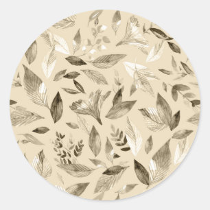 Sticker Rond Aquarelle chute feuilles 4