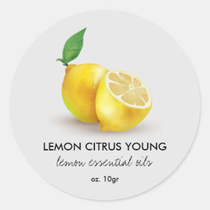 Sticker Rond Aquarelle Citron citron citron gris