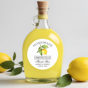 Sticker Rond Aquarelle Citron Limoncello Mariage Merci