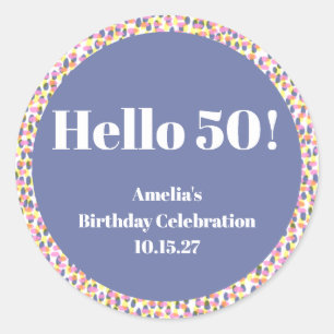 Sticker Rond Aquarelle couleur mignonne point personnalisé fête